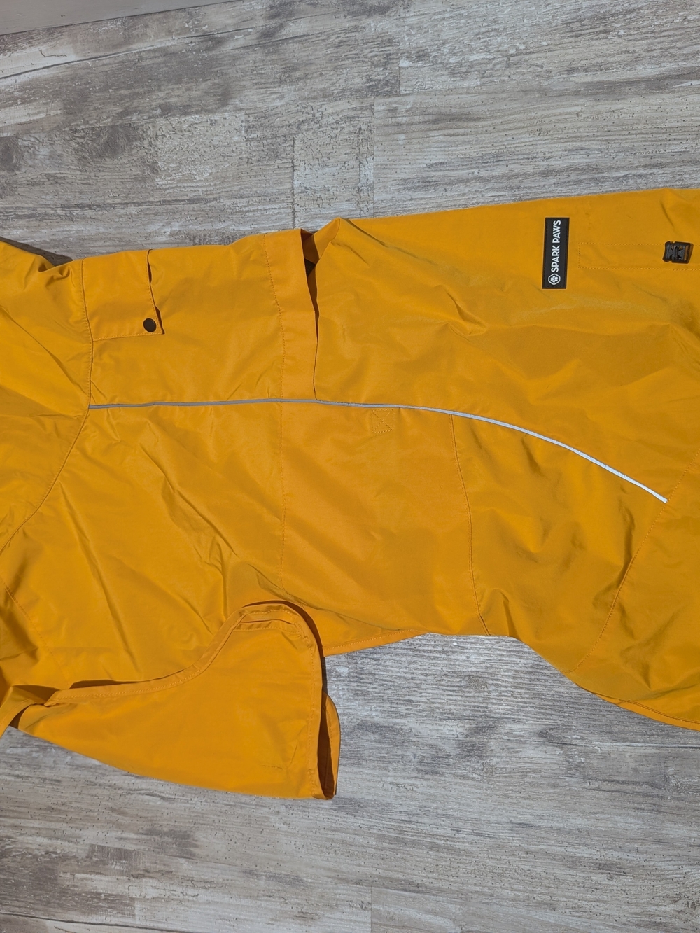 Spark Paws Waterproof Yellow Dog Rain Jacket - Reflective Trim